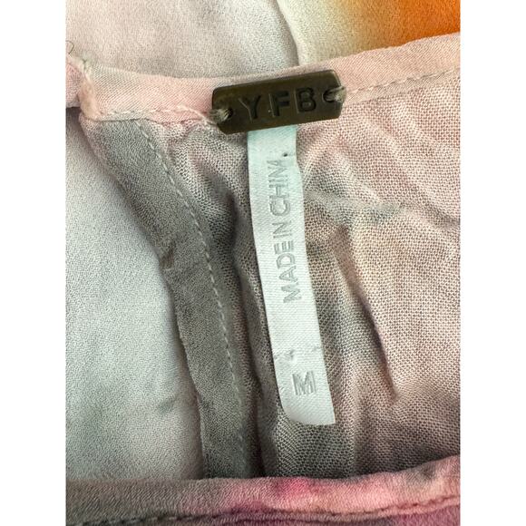 Young Fabulous & Broke YFB Tie Dye Maxi Tiered Dress Summer Boho Hippie Artsy M - Picture 2 of 7